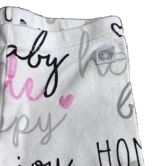 BOPPY girls  Pink Top & Printed white Leggins 2 piece outfit Size 9 months - Picture 3 of 16